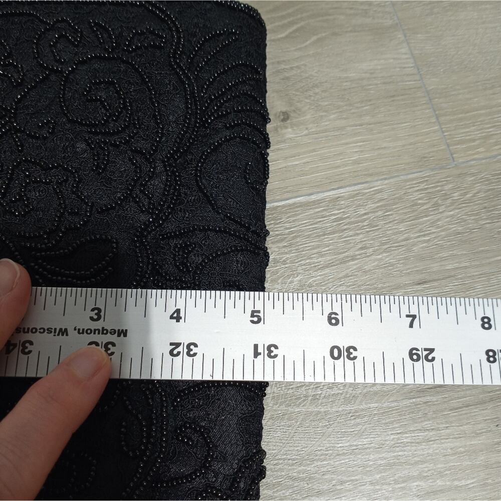 Vintage La Regale Black Lace And Bead Purse Clutch - Picture 11 of 12